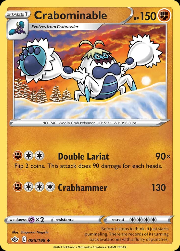 Crabominable — Chilling Reign 85 Pokémon card
