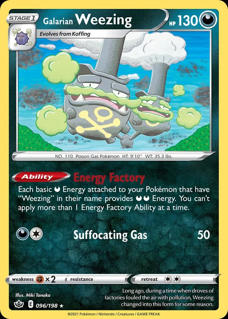 Galarian Weezing — Chilling Reign 96 Pokémon card