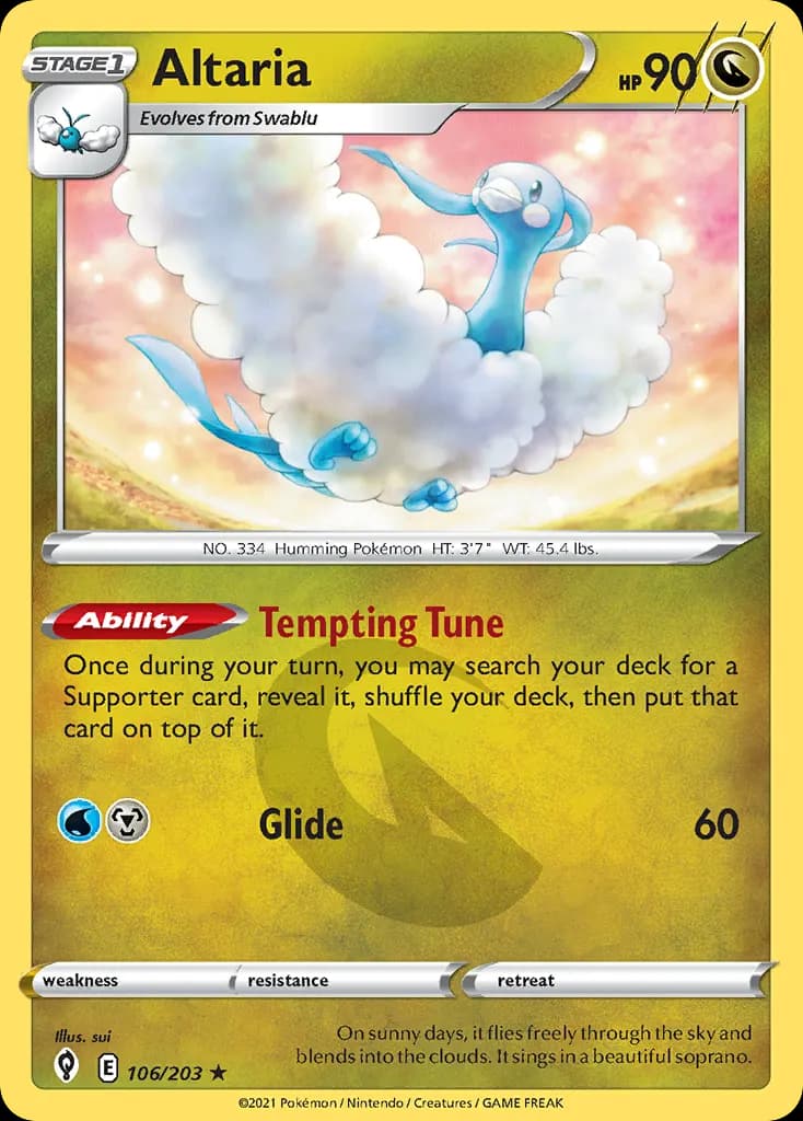 Altaria — Evolving Skies 106 Pokémon card