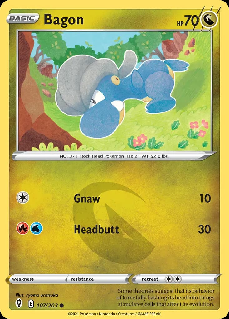 Bagon — Evolving Skies 107 Pokémon card
