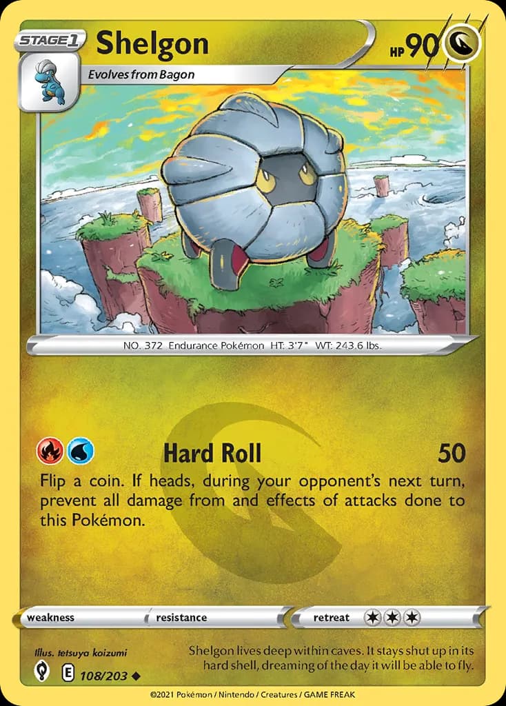Shelgon — Evolving Skies 108 Pokémon card