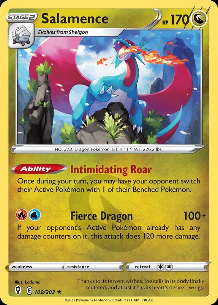Salamence — Evolving Skies 109 Pokémon card