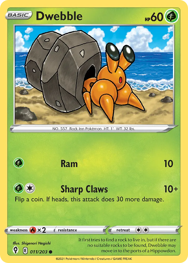 Dwebble — Evolving Skies 11 Pokémon card