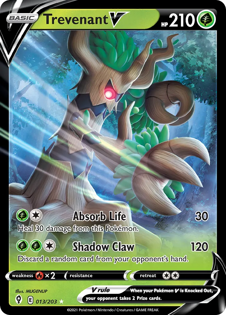 Trevenant V — Evolving Skies 13 Pokémon card