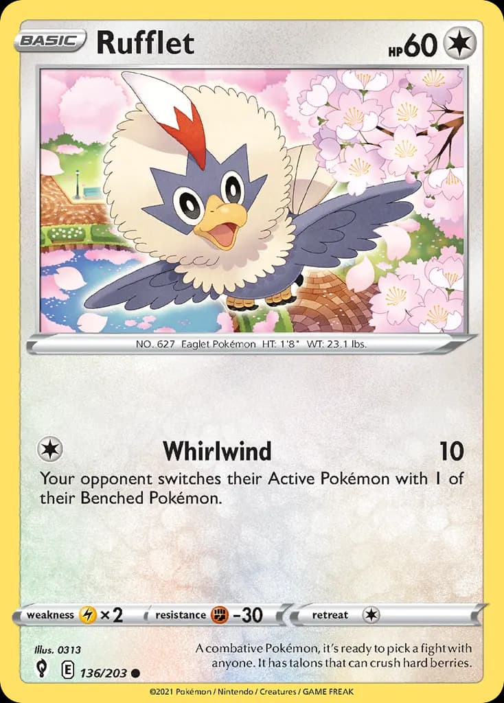 Rufflet — Evolving Skies 136 Pokémon card