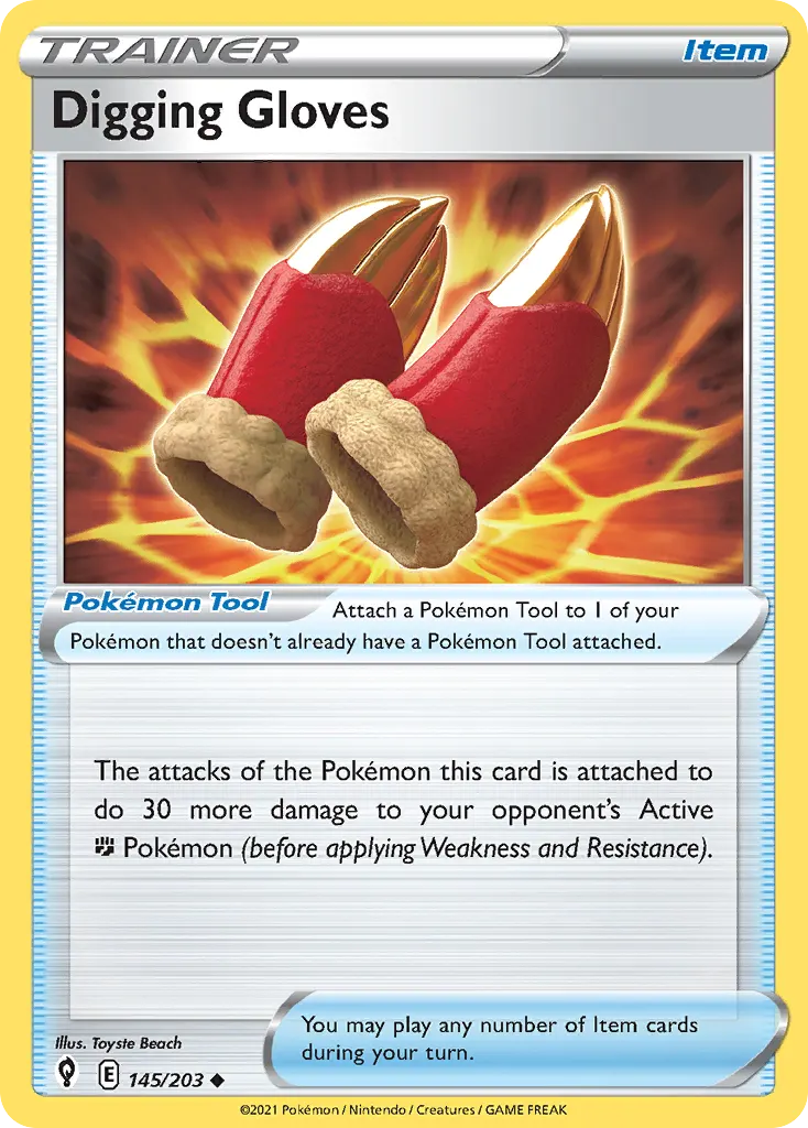Digging Gloves — Evolving Skies 145 Pokémon card