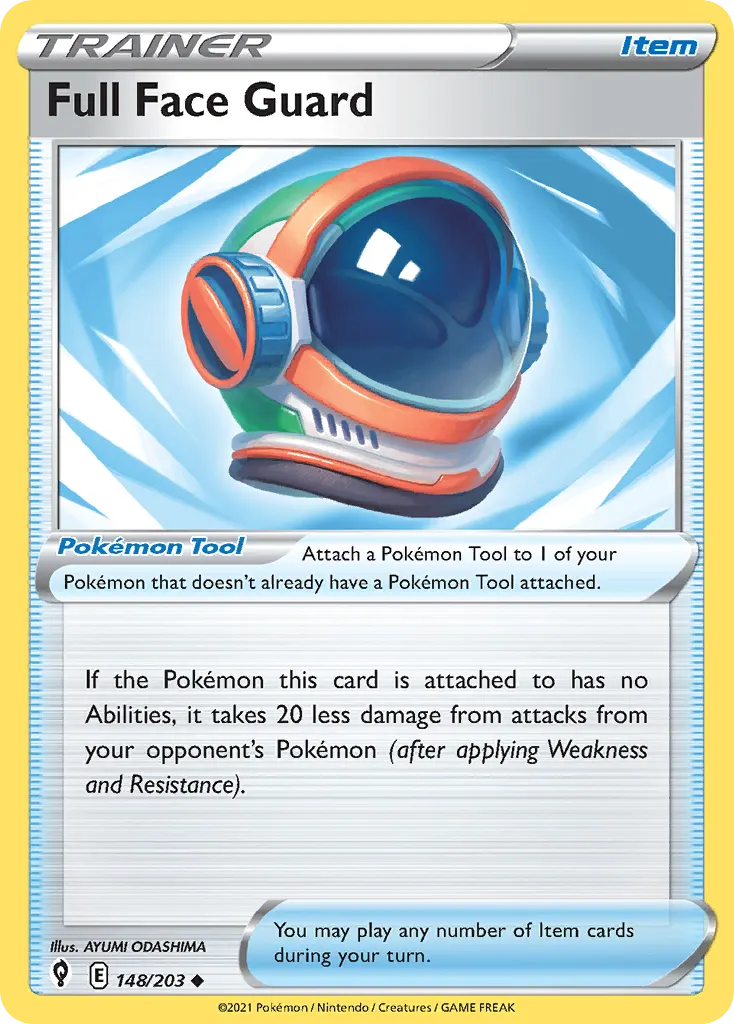 Full Face Guard — Evolving Skies 148 Pokémon card