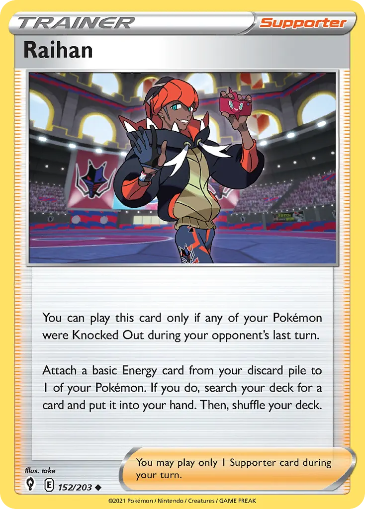 Raihan — Evolving Skies 152 Pokémon card