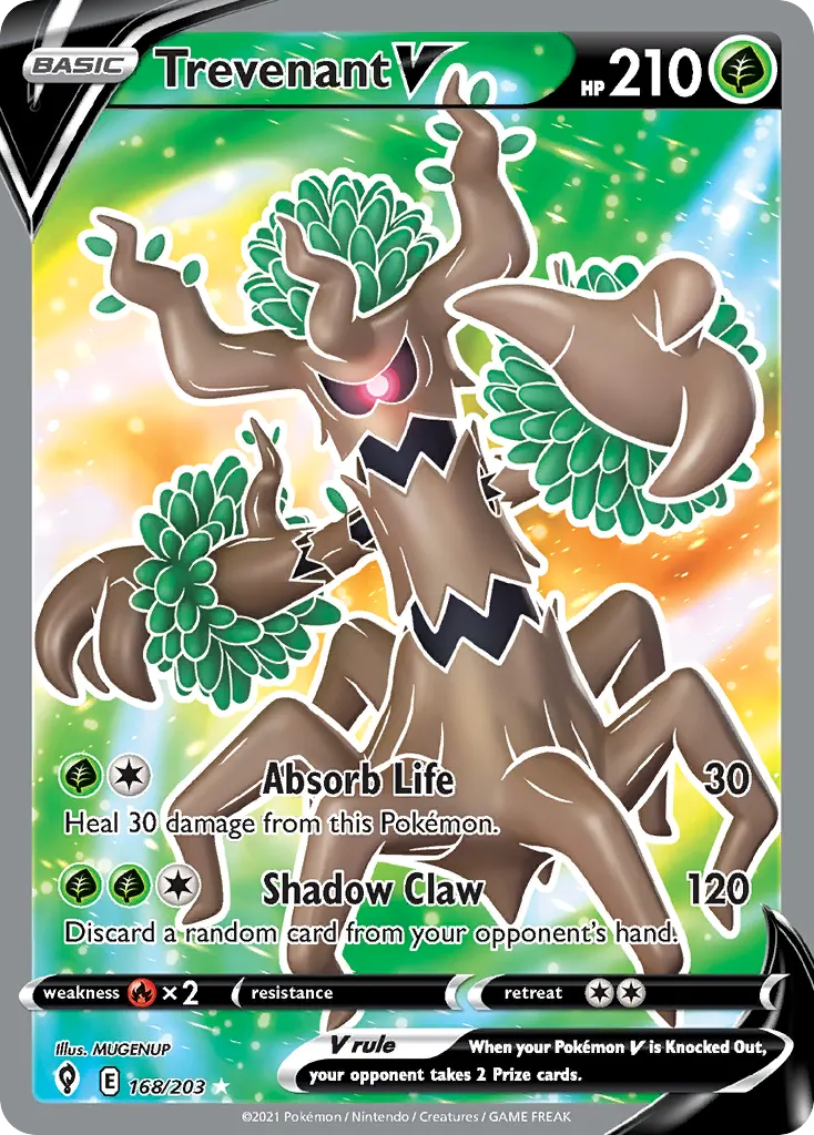 Trevenant V — Evolving Skies 168 Pokémon card