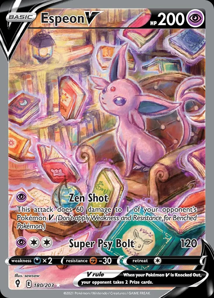 Espeon V — Evolving Skies 180 Pokémon card