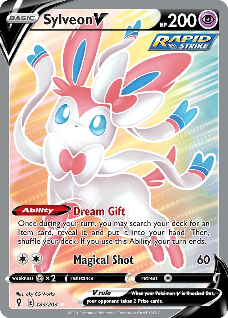 Sylveon V — Evolving Skies 183 Pokémon card