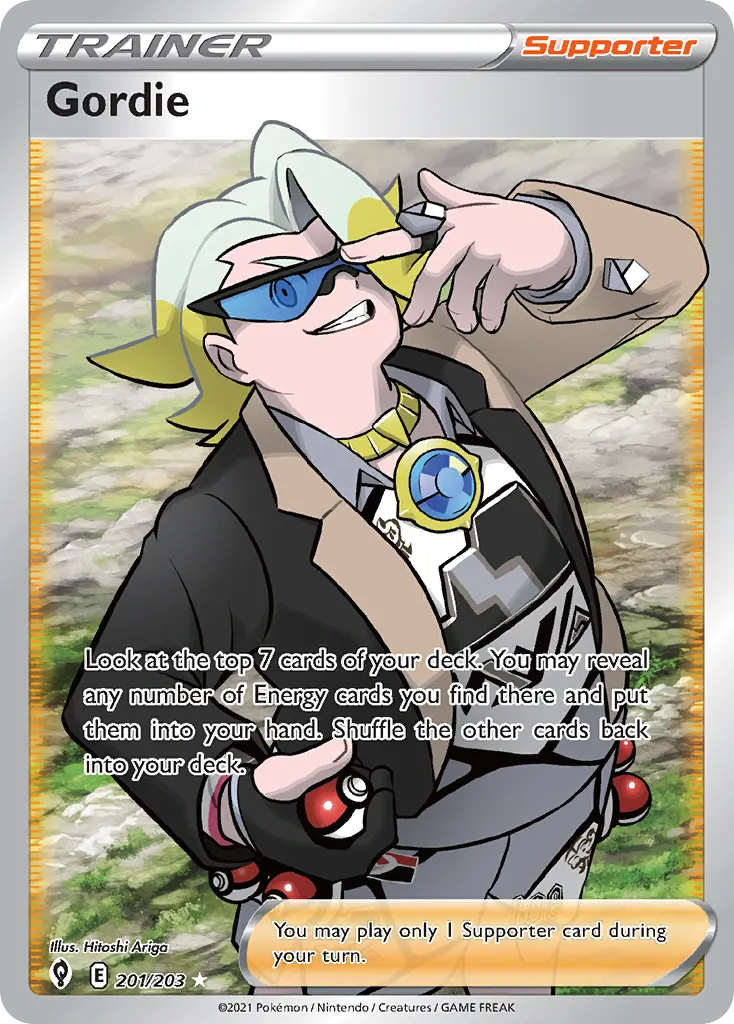 Gordie — Evolving Skies 201 Pokémon card
