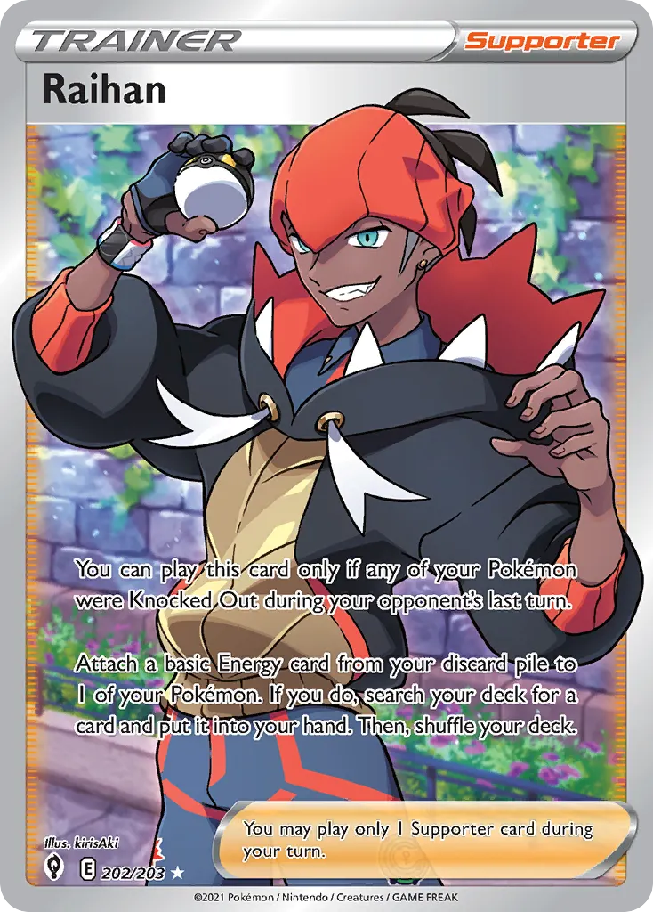 Raihan — Evolving Skies 202 Pokémon card