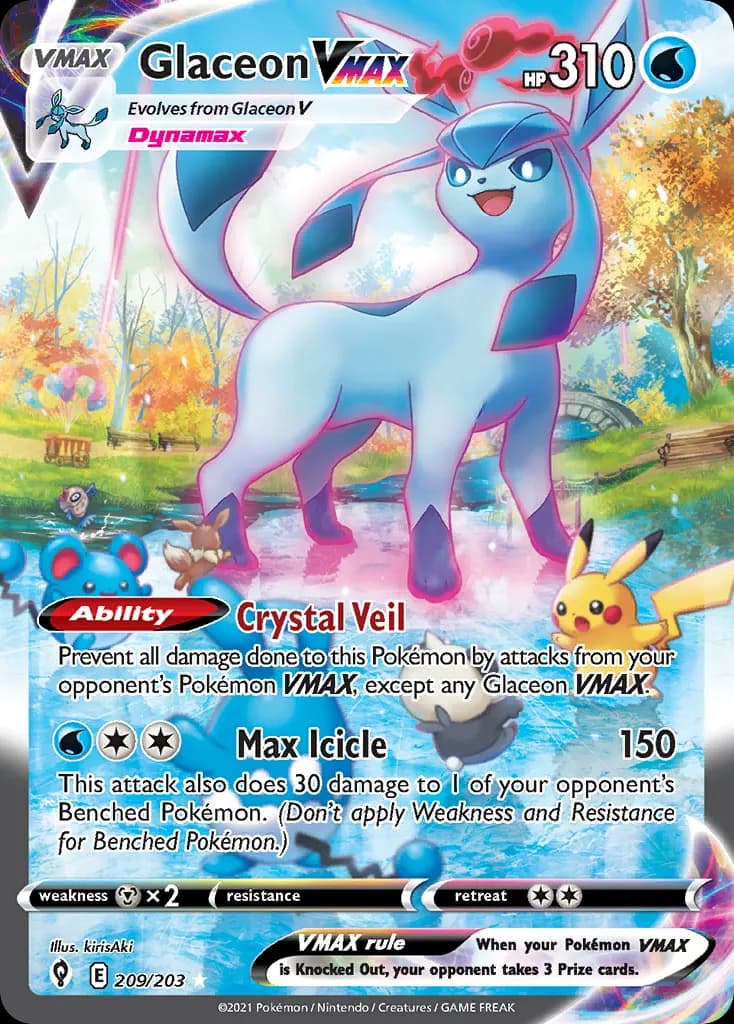 Glaceon VMAX — Evolving Skies 209 Pokémon card