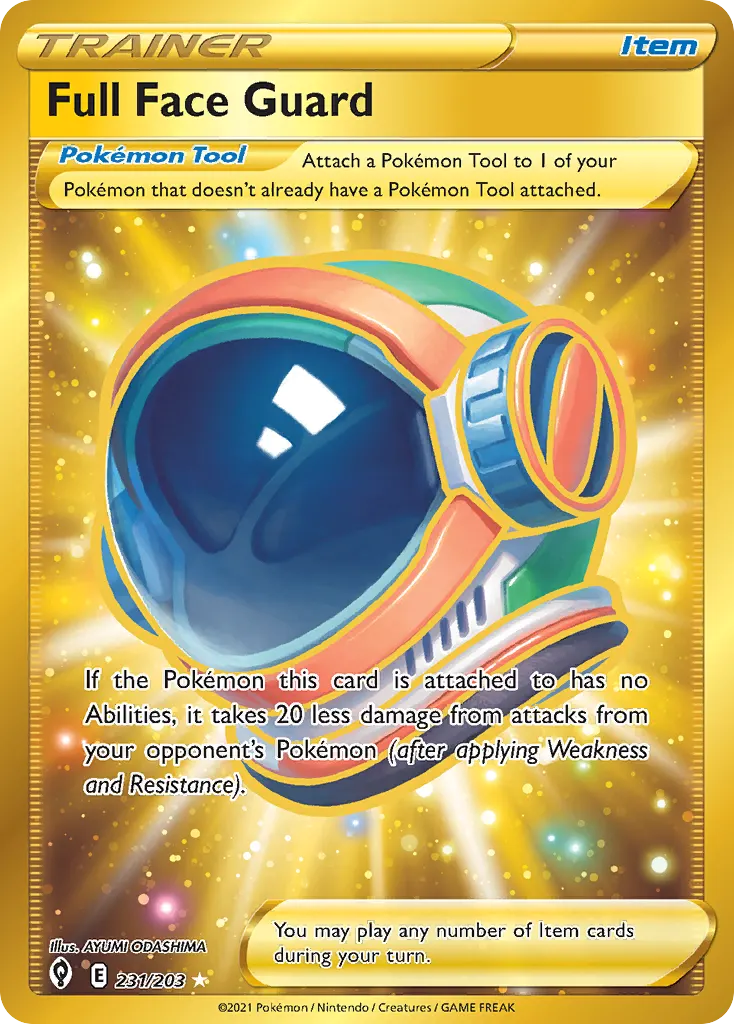 Full Face Guard — Evolving Skies 231 Pokémon card