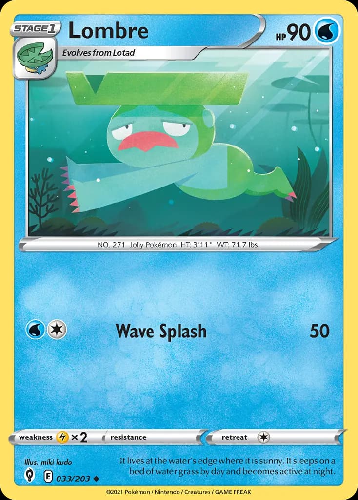 Lombre — Evolving Skies 33 Pokémon card