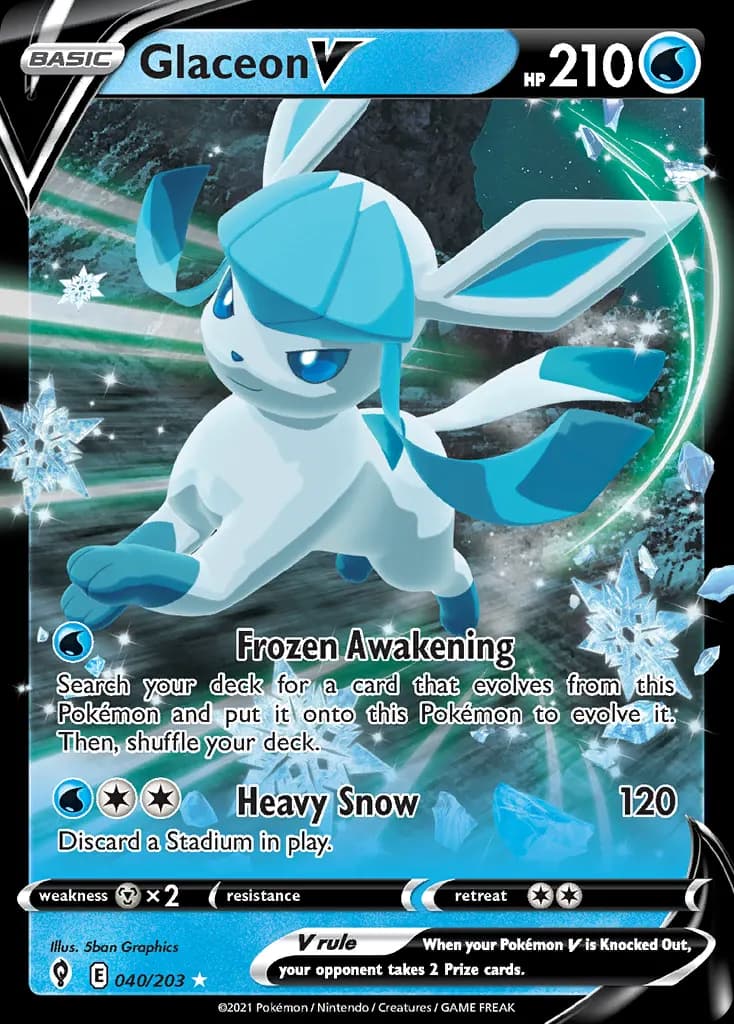 Glaceon V — Evolving Skies 40 Pokémon card