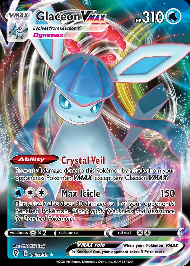 Glaceon VMAX — Evolving Skies 41 Pokémon card