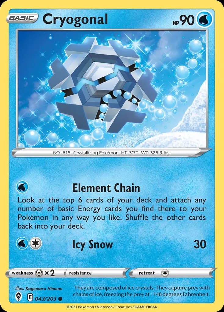 Cryogonal — Evolving Skies 43 Pokémon card