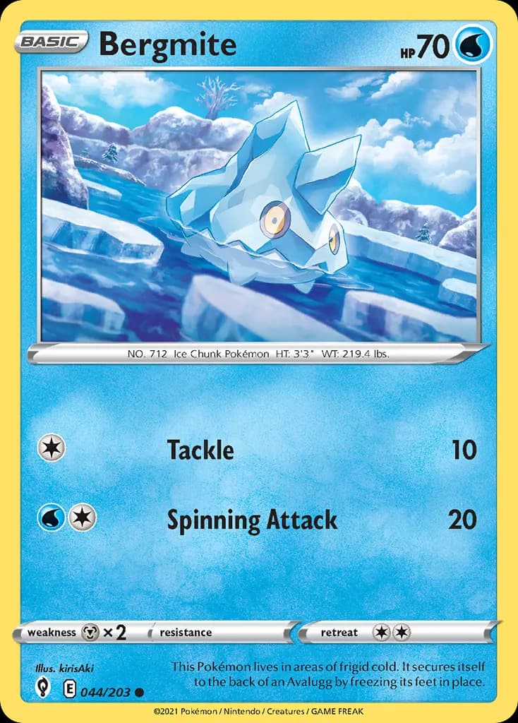 Bergmite — Evolving Skies 44 Pokémon card