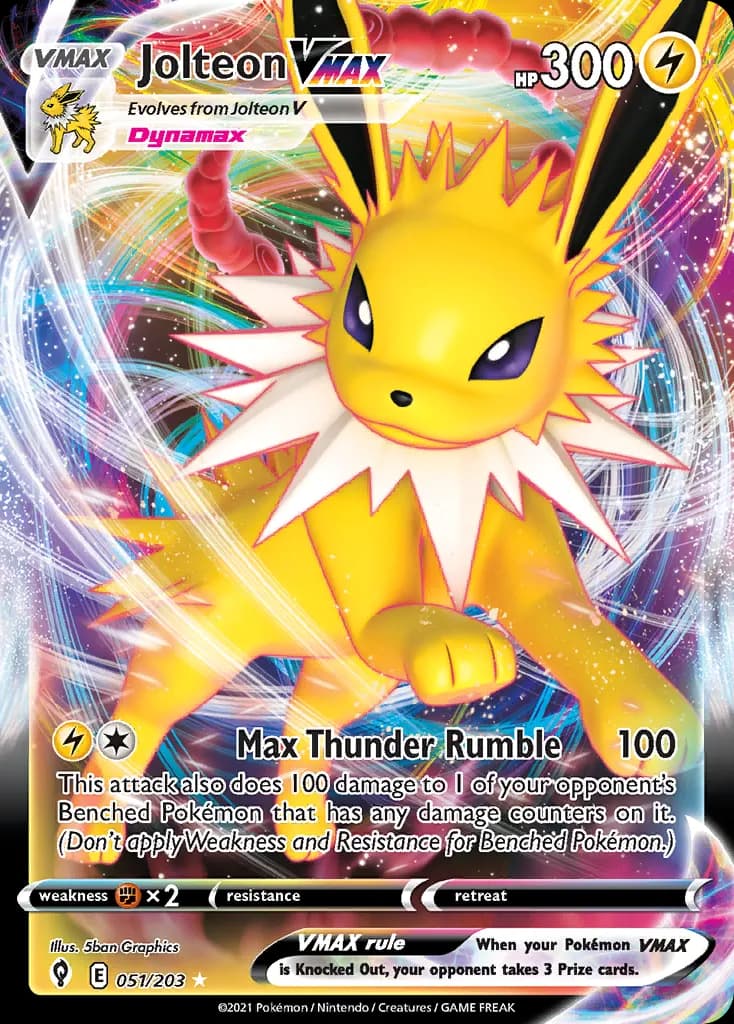 Jolteon VMAX — official card artwork (representative)