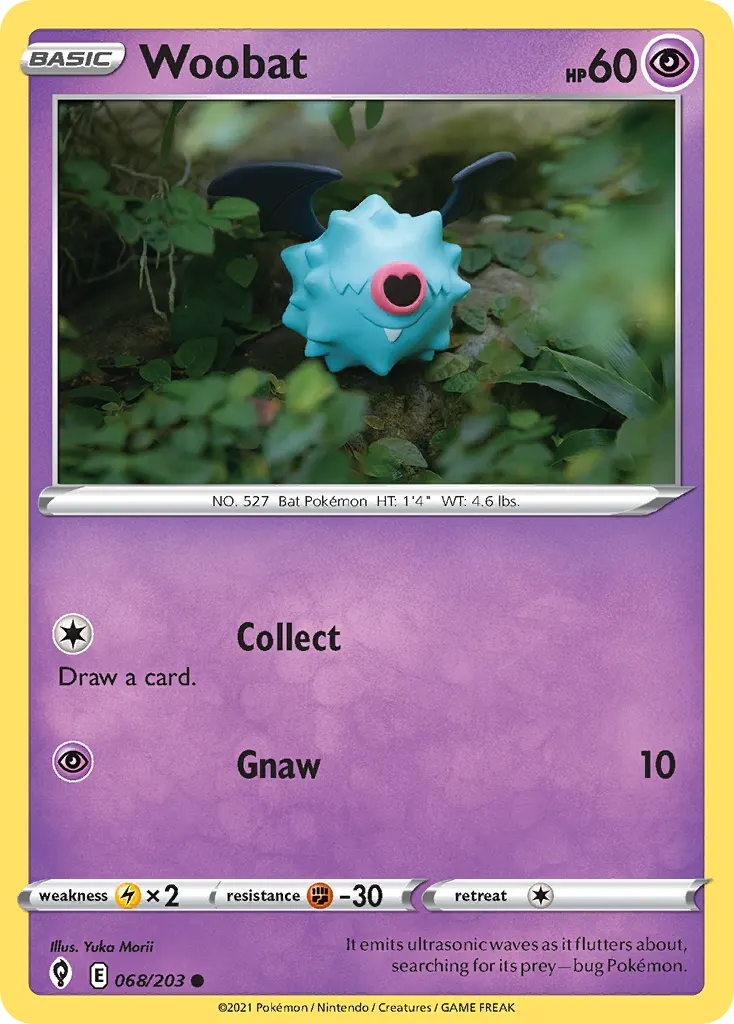 Woobat — Evolving Skies 68 Pokémon card