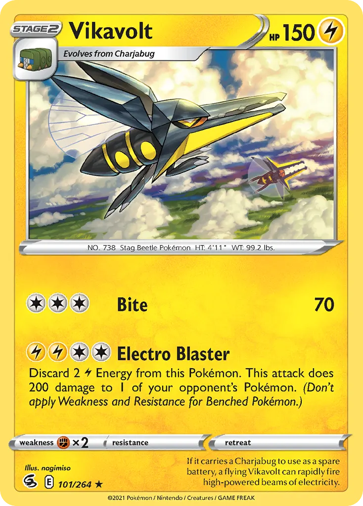 Vikavolt — Fusion Strike 101 Pokémon card