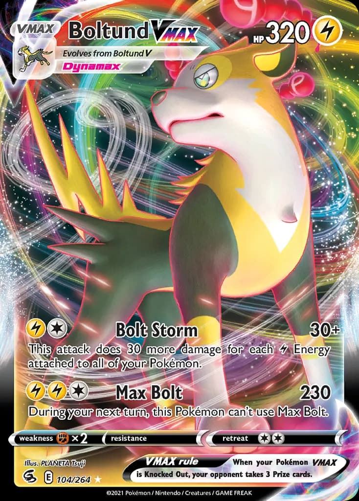 Boltund VMAX — Fusion Strike 104 Pokémon card