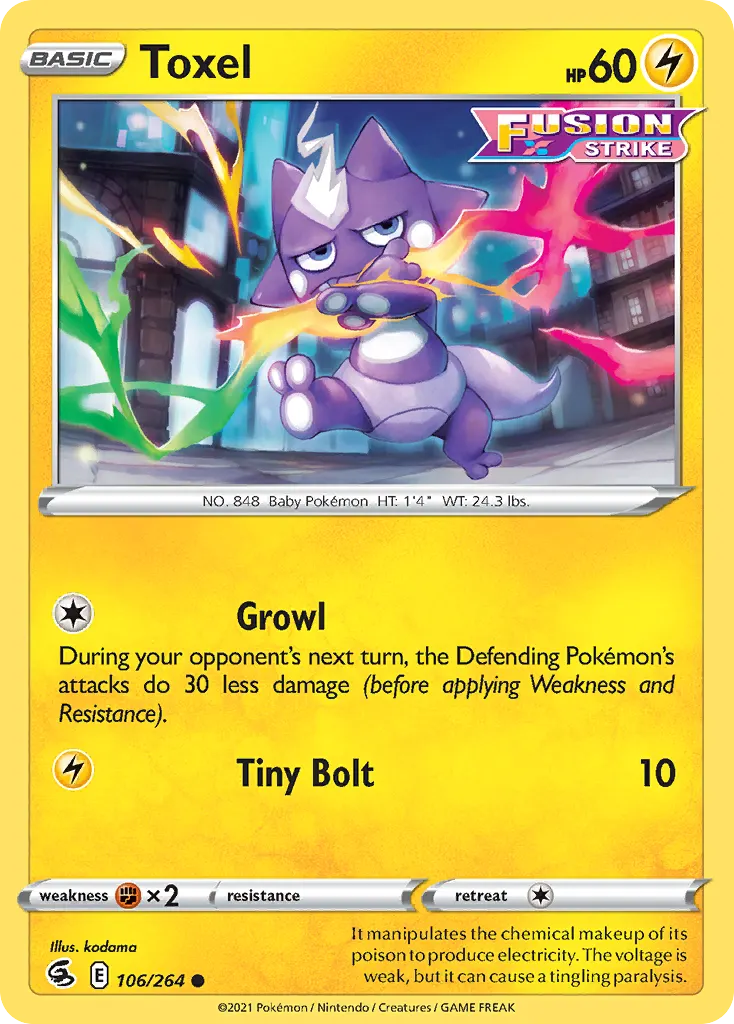 Toxel — Fusion Strike 106 Pokémon card