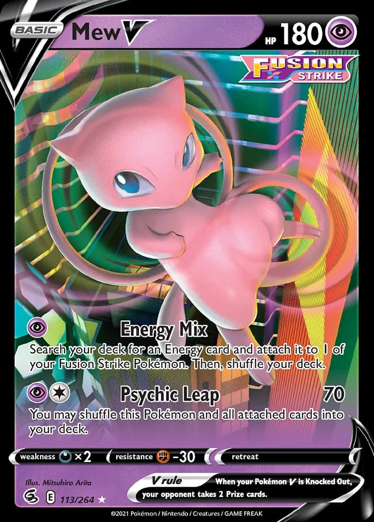 Mew V — Fusion Strike 113 Pokémon card
