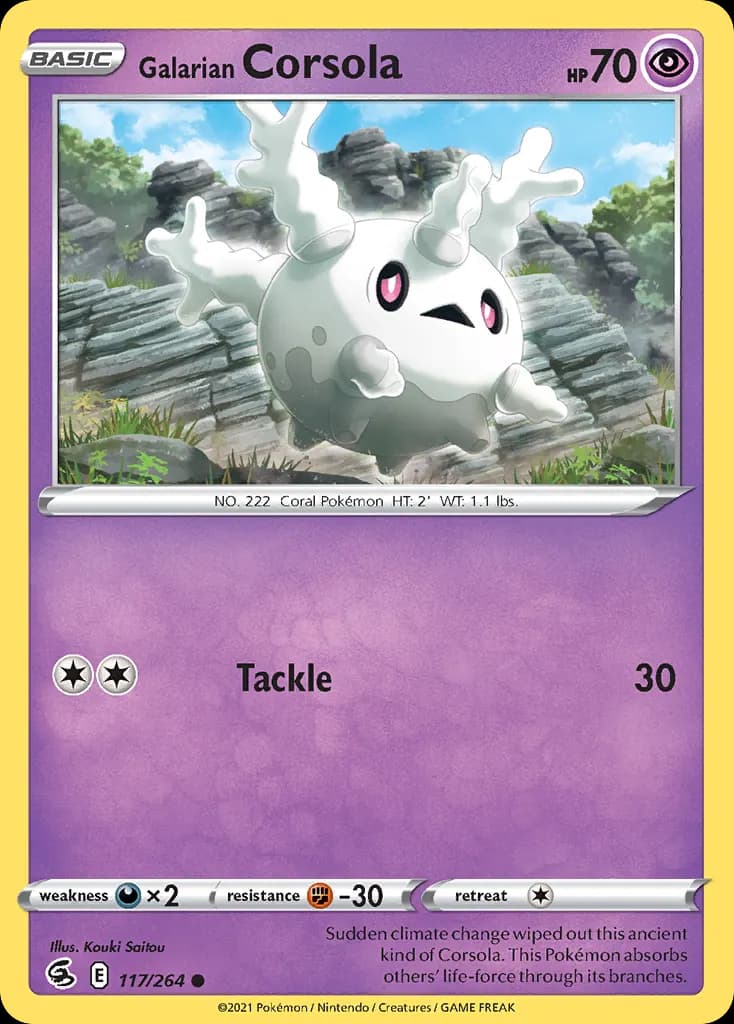 Galarian Corsola — Fusion Strike 117 Pokémon card