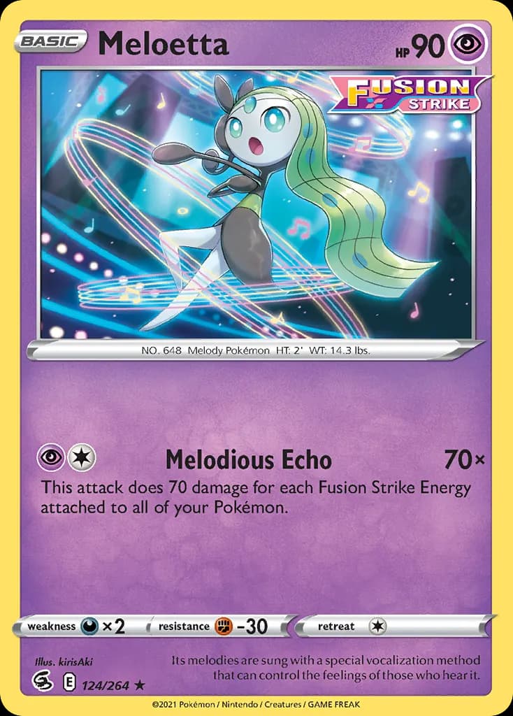 Meloetta — Fusion Strike 124 Pokémon card