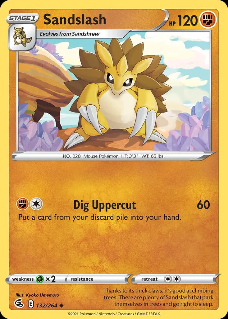 Sandslash — Fusion Strike 132 Pokémon card