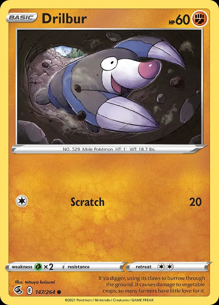 Drilbur — Fusion Strike 147 Pokémon card