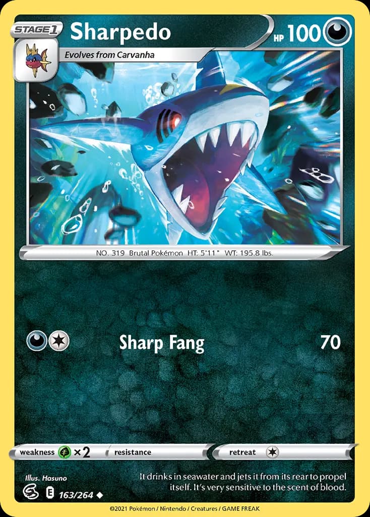 Sharpedo — Fusion Strike 163 Pokémon card