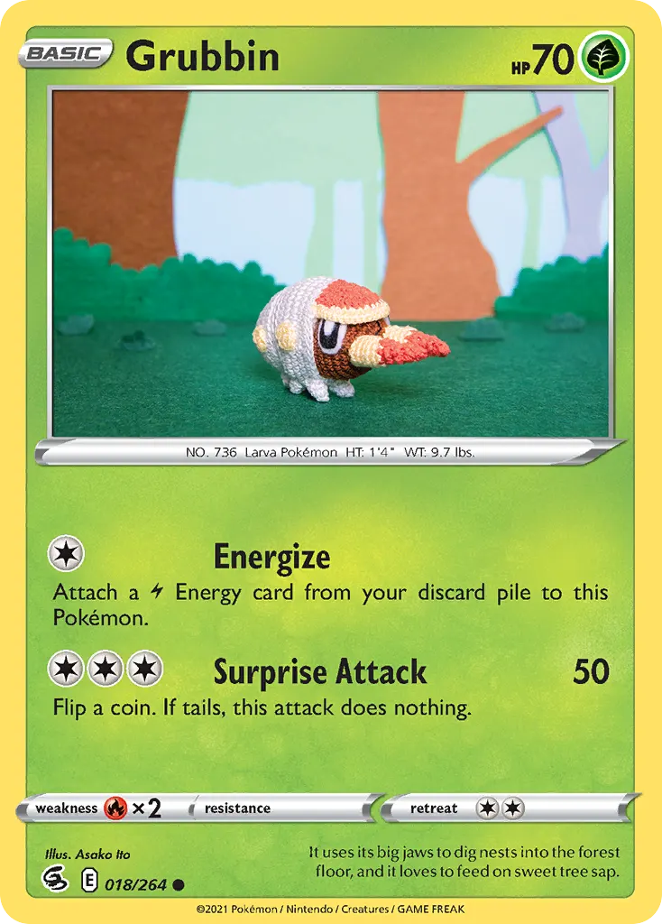 Grubbin — Fusion Strike 18 Pokémon card