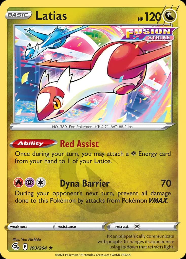Latias — Fusion Strike 193 Pokémon card