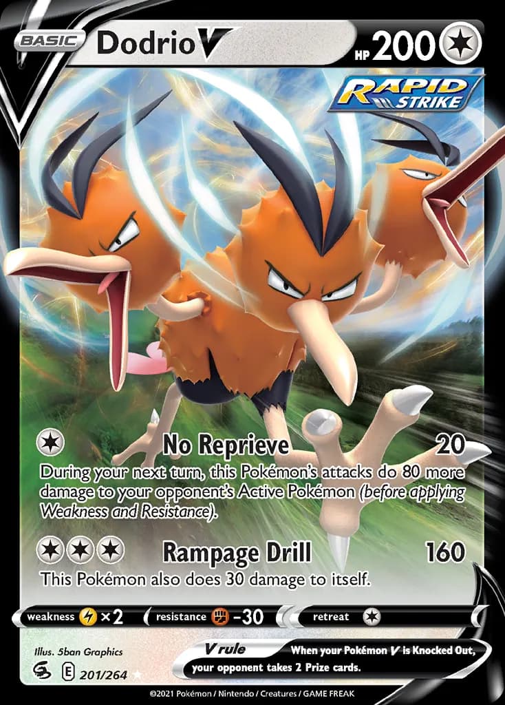 Dodrio V — Fusion Strike 201 Pokémon card