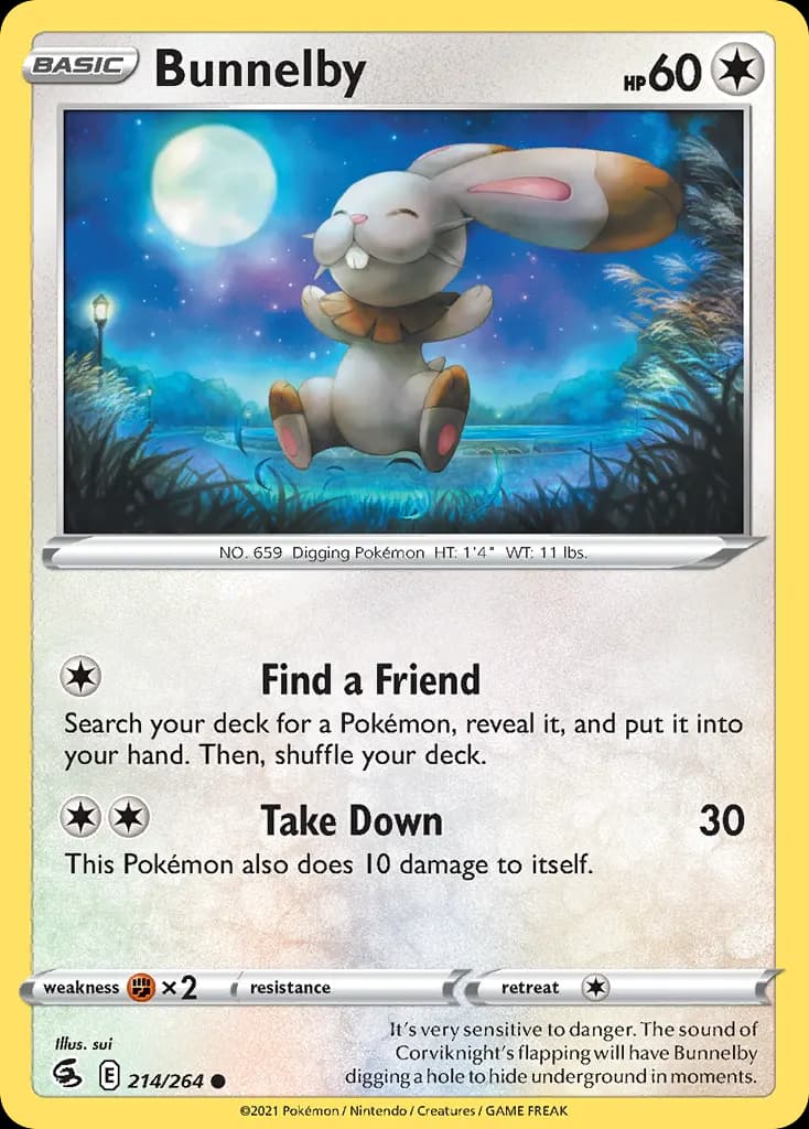 Bunnelby — Fusion Strike 214 Pokémon card