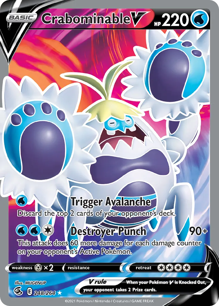 Crabominable V — Fusion Strike 248 Pokémon card