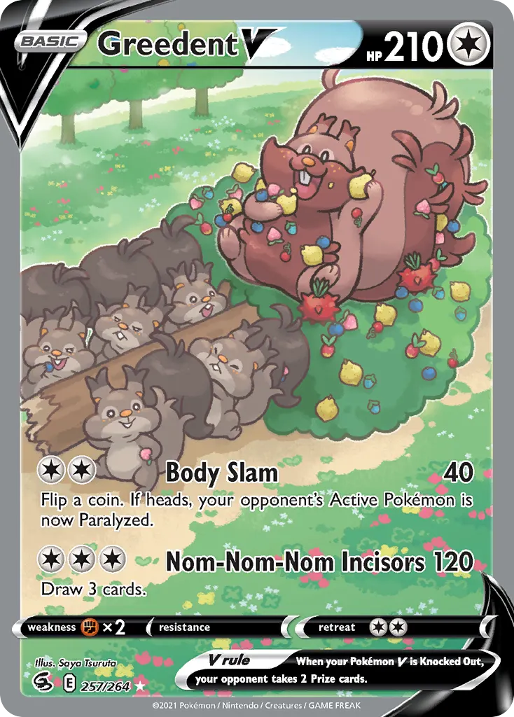 Greedent V — Fusion Strike 257 Pokémon card