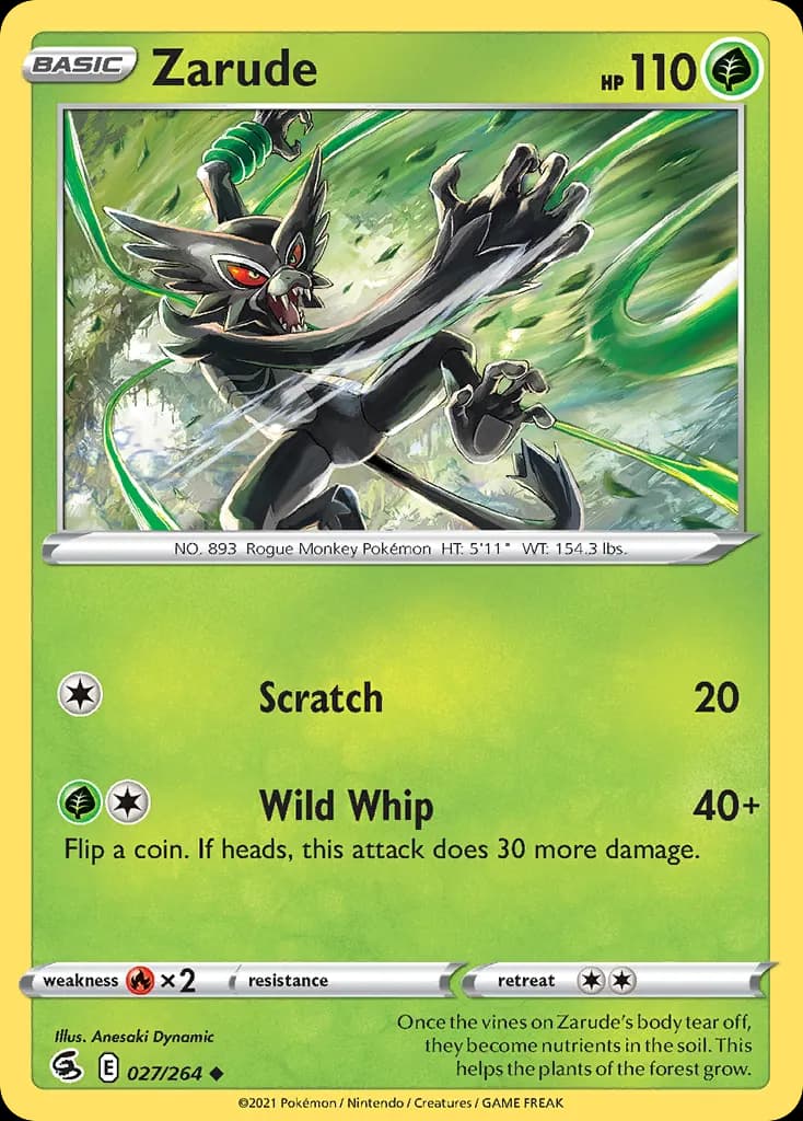 Zarude — Fusion Strike 27 Pokémon card