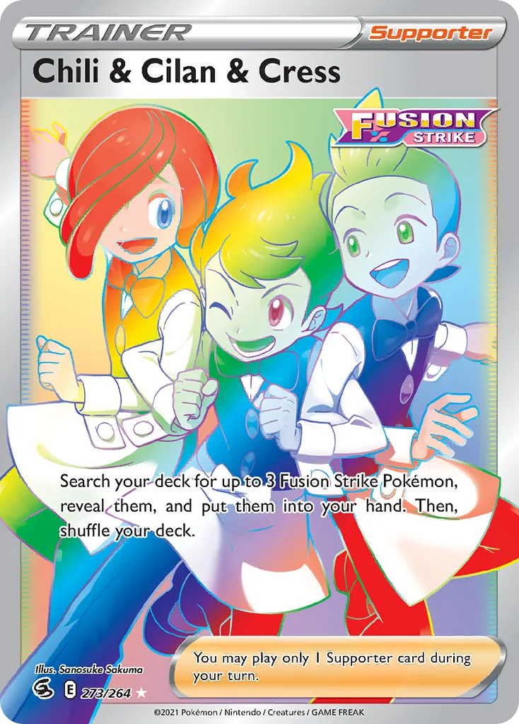 Chili & Cilan & Cress — Fusion Strike 273 Pokémon card