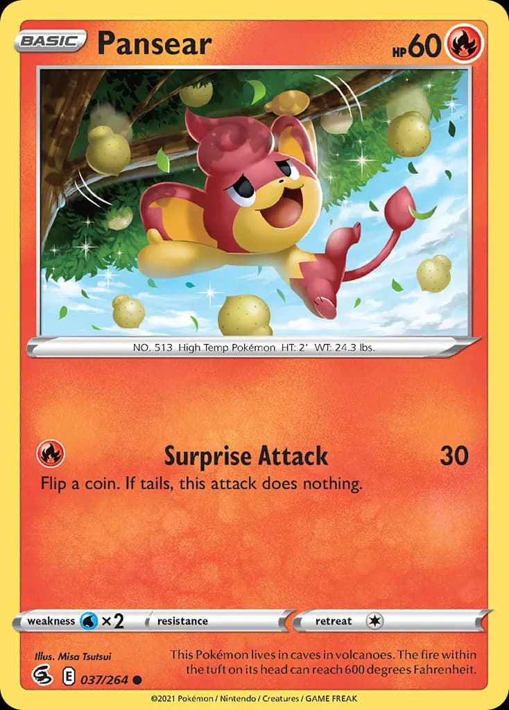 Pansear — Fusion Strike 37 Pokémon card