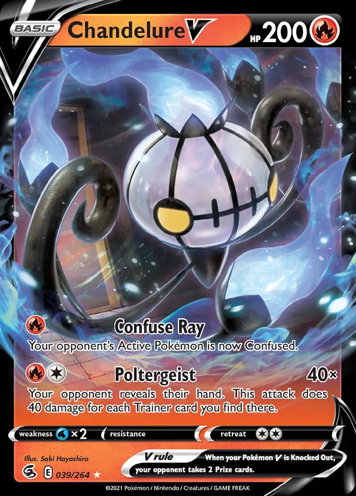 Chandelure V — Fusion Strike 39 Pokémon card