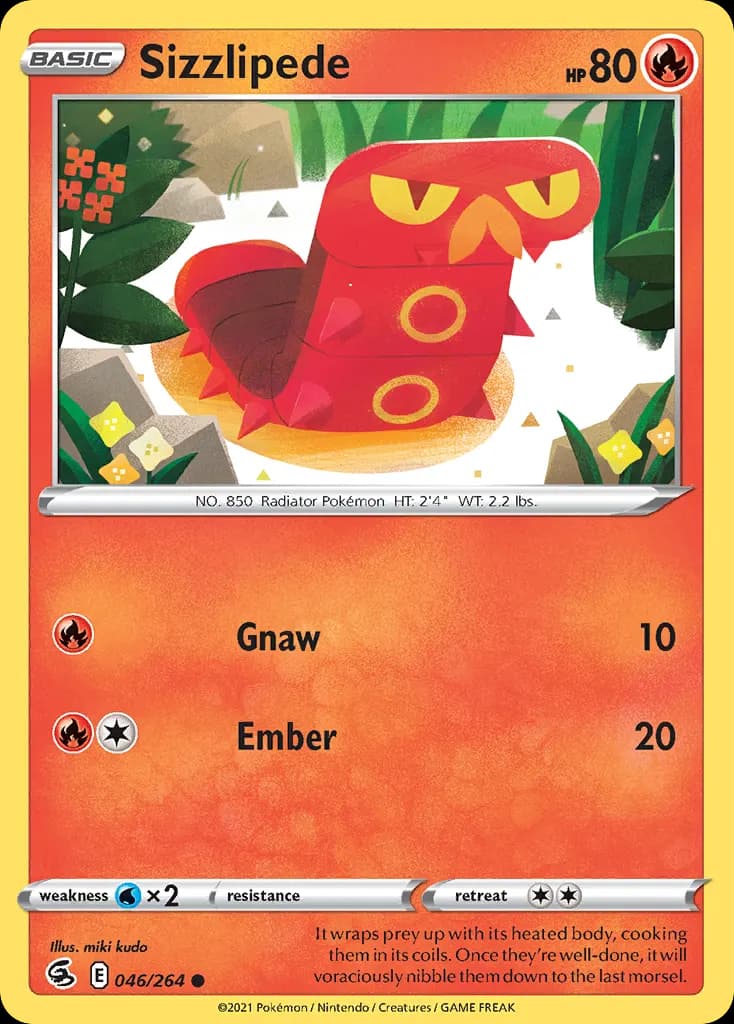 Sizzlipede — Fusion Strike 46 Pokémon card