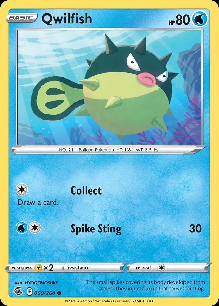 Qwilfish — Fusion Strike 60 Pokémon card