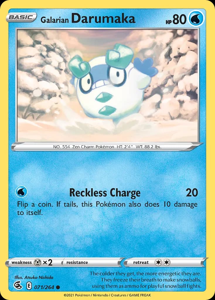Galarian Darumaka — Fusion Strike 71 Pokémon card