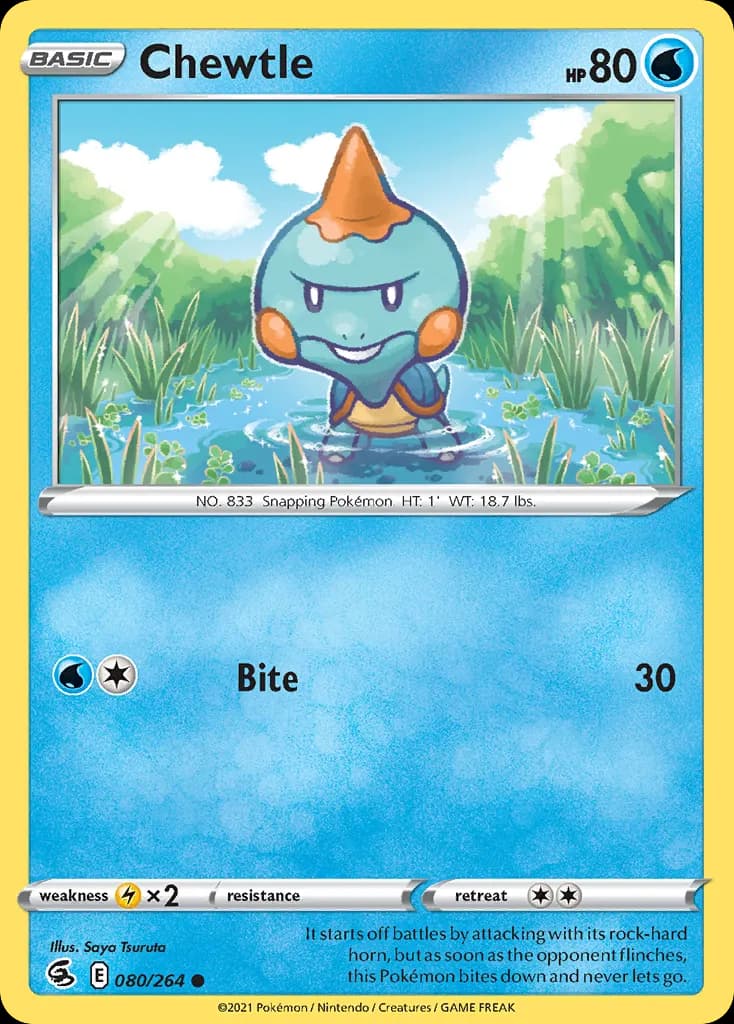 Chewtle — Fusion Strike 80 Pokémon card