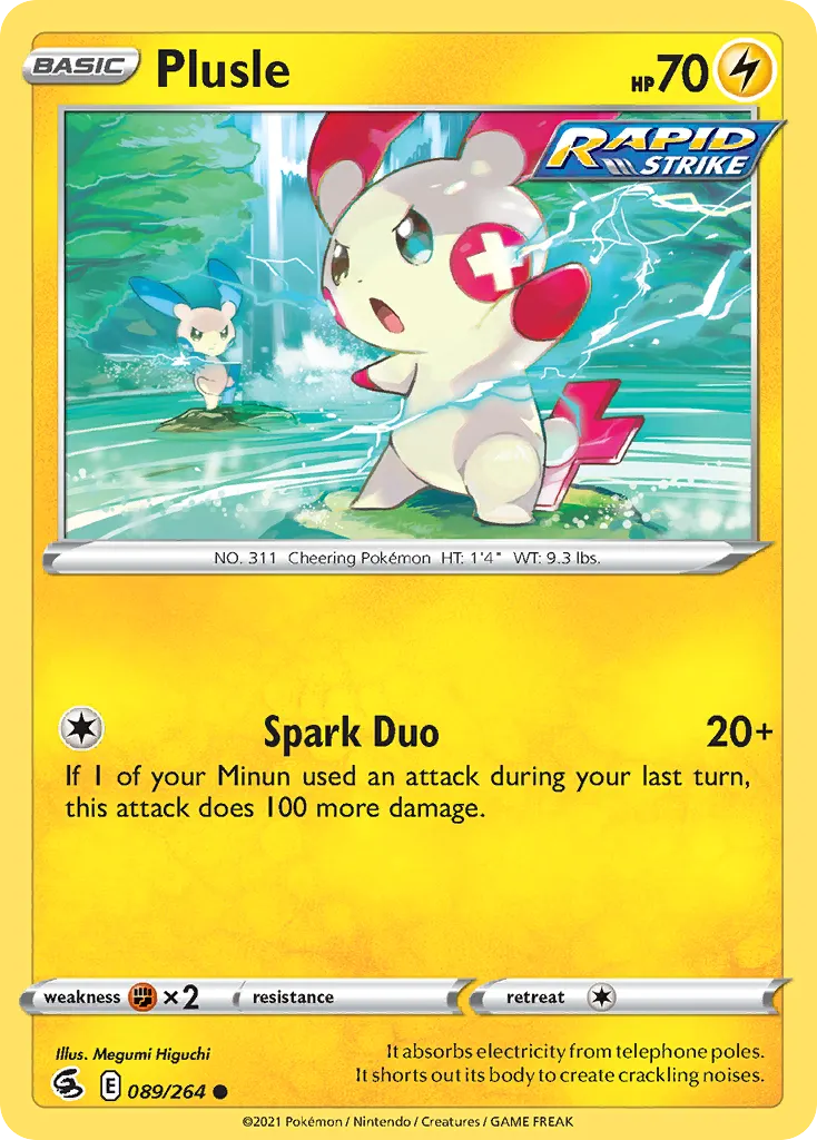 Plusle — Fusion Strike 89 Pokémon card